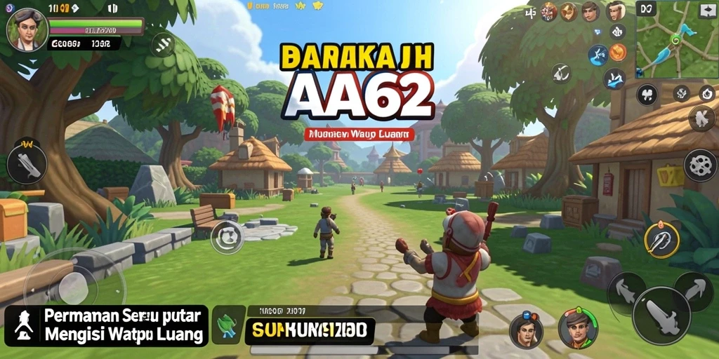 Tampilan menarik gameplay AA62 dengan desain cerah dan ceria.