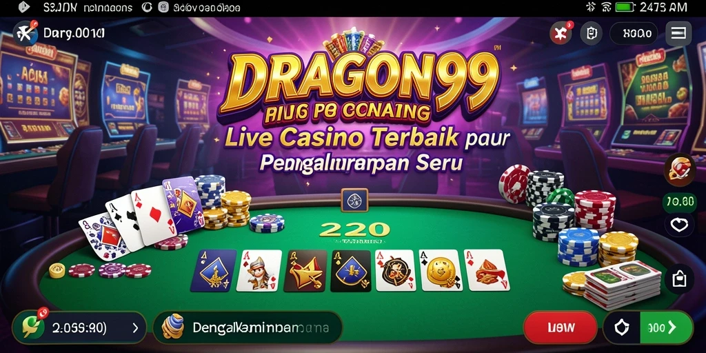 Tampilan gameplay DRAGON99 dengan dealer profesional di Live Casino.