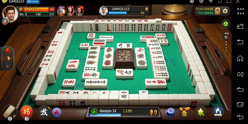 Tampilan menarik gameplay Mahjong di GANAS33.