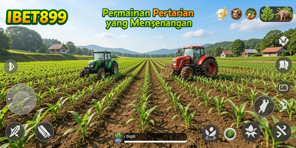 Screenshot gameplay IBET899 dengan aktivitas bertani yang seru.