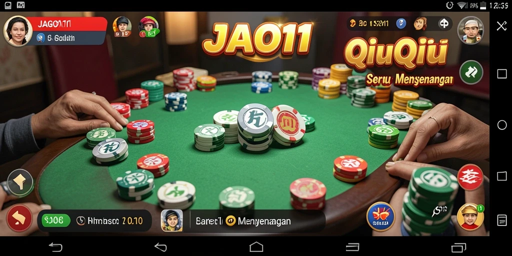 Screenshot gameplay QiuQiu di JAGO11 dengan suasana kompetitif.