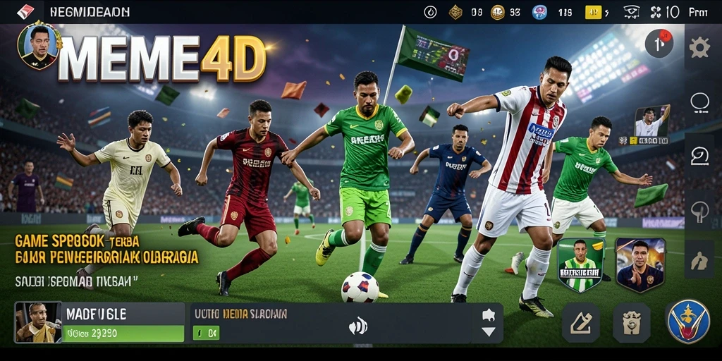 Tampilan gameplay interaktif dari aplikasi MEME4D dengan berbagai pilihan taruhan olahraga.