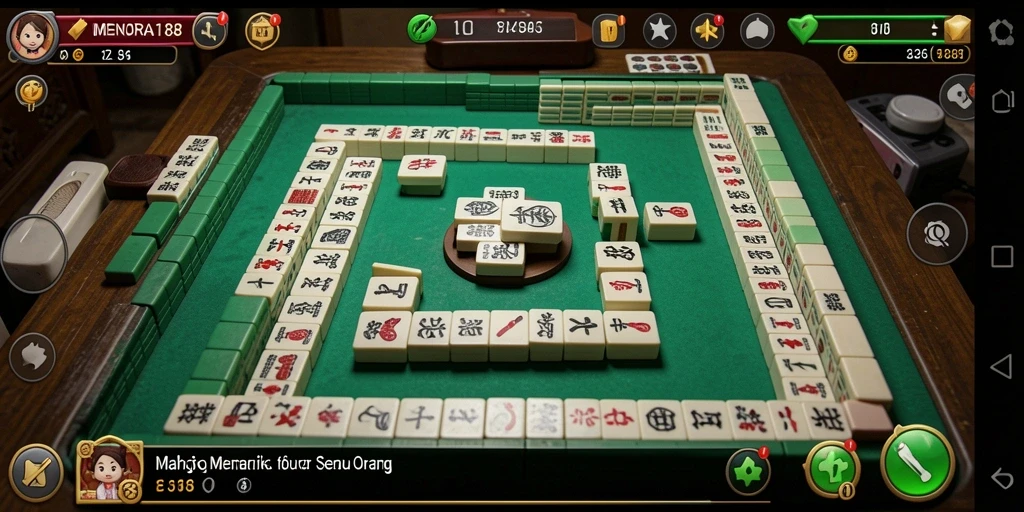 Screenshot gameplay menarik dari MENARA188 menunjukkan pengalaman Mahjong yang mendebarkan.