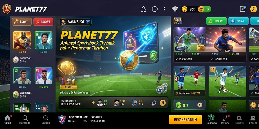 Tampilan screenshot utama PLANET77 yang menarik dengan fitur sportsbook.