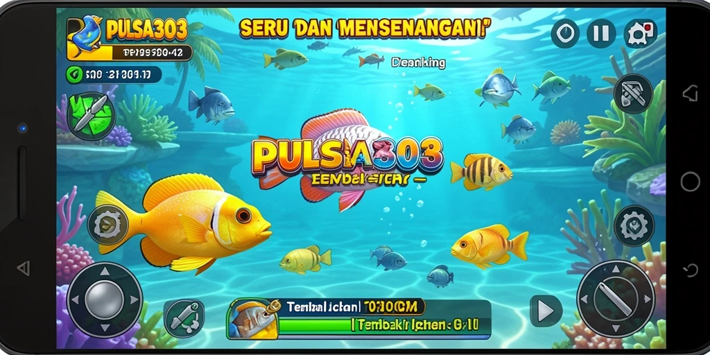 Tampilan gameplay PULSA303 dengan aksi menembak ikan.