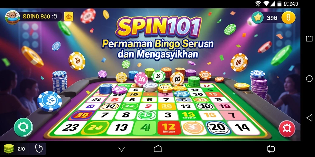 Tampilan gameplay SPIN101 yang penuh warna dan seru.