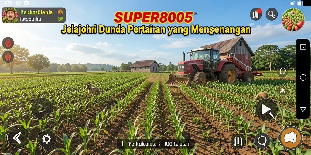 Tangkapan layar <strong>SUPER805</strong> menampilkan pemandangan ladang yang subur dan hewan yang menggemaskan.